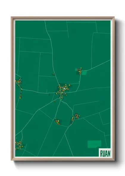 Une affiche de carte sur Ruan