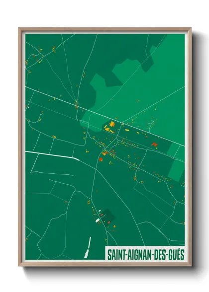 Une affiche de carte sur Saint-Aignan-des-Gués