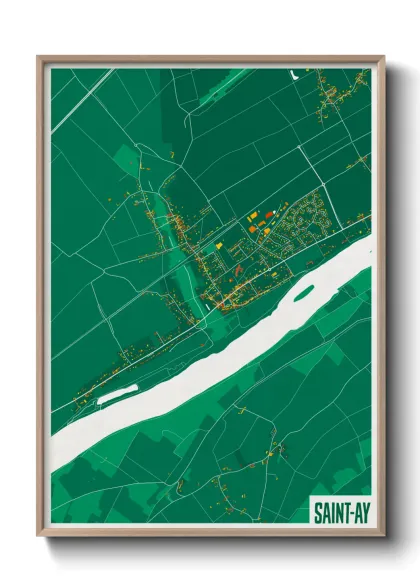 Une affiche de carte sur Saint-Ay