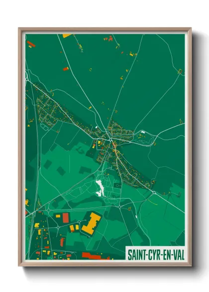 Une affiche de carte sur Saint-Cyr-en-Val