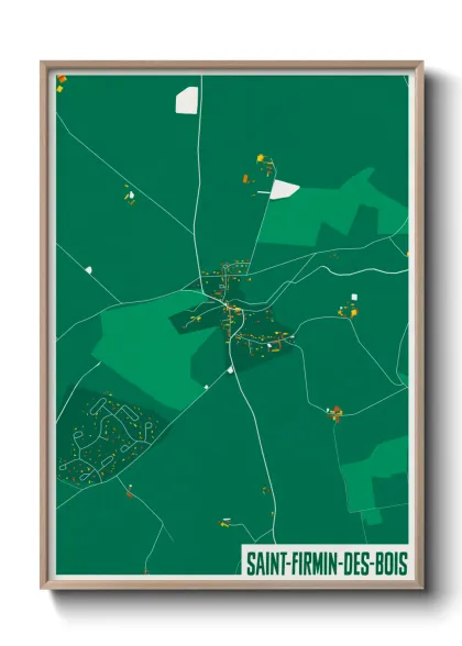 Une affiche de carte sur Saint-Firmin-des-Bois
