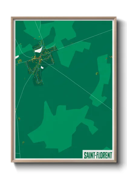 Une affiche de carte sur Saint-Florent