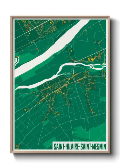 Une affiche de carte sur Saint-Hilaire-Saint-Mesmin