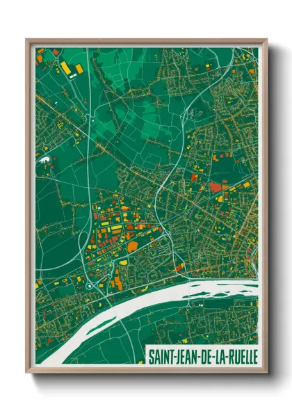 Une affiche de carte sur Saint-Jean-de-la-Ruelle