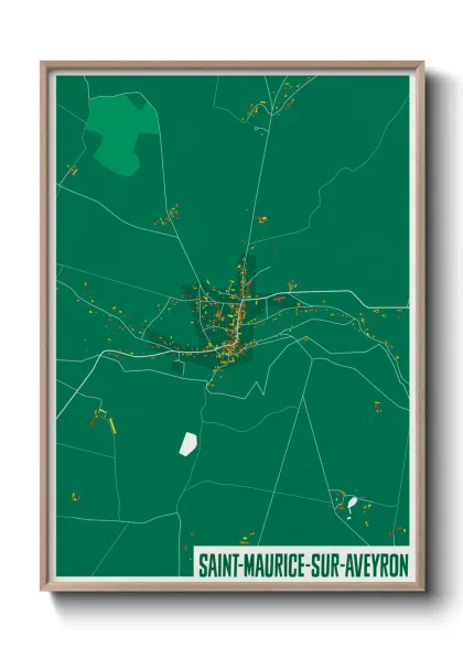 Une affiche de carte sur Saint-Maurice-sur-Aveyron