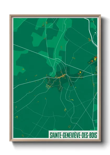 Une affiche de carte sur Sainte-Geneviève-des-Bois