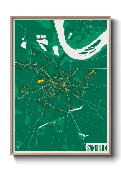 Une affiche de carte sur Sandillon