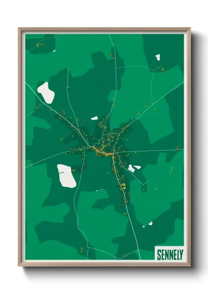 Une affiche de carte sur Sennely