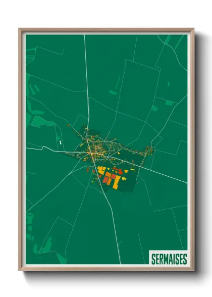 Une affiche de carte sur Sermaises