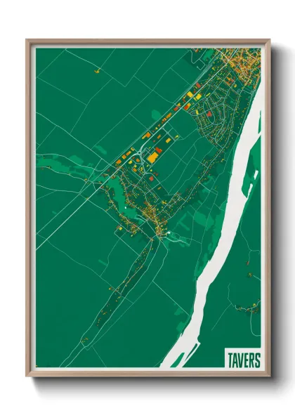 Une affiche de carte sur Tavers