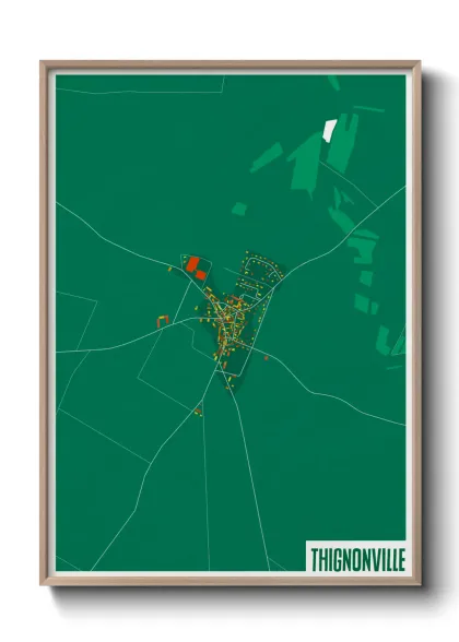 Une affiche de carte sur Thignonville