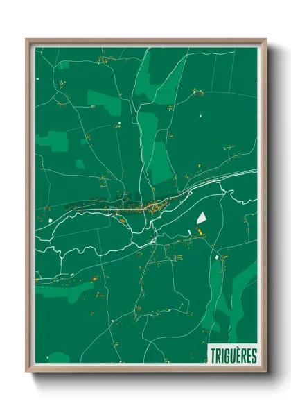 Une affiche de carte sur Triguères
