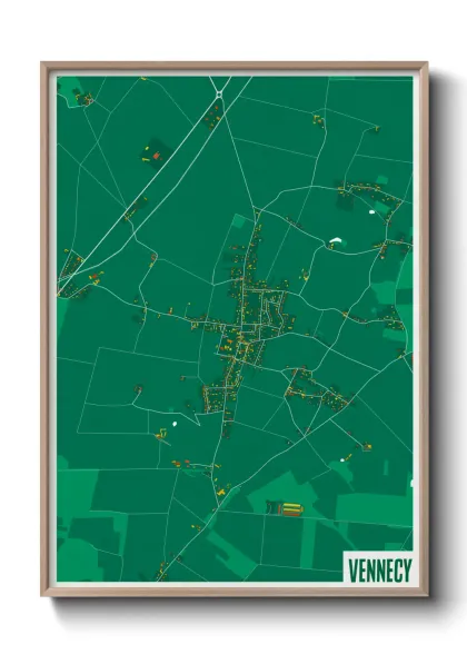 Une affiche de carte sur Vennecy