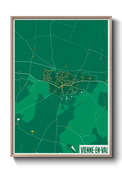 Une affiche de carte sur Vienne-en-Val