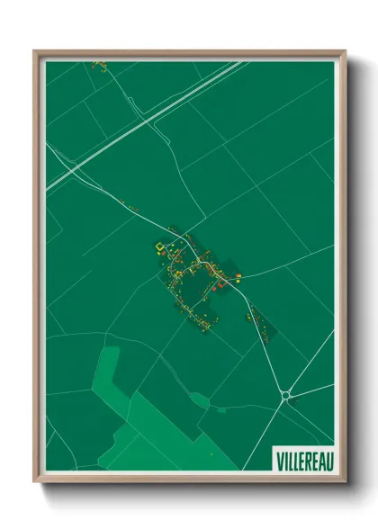 Une affiche de carte sur Villereau