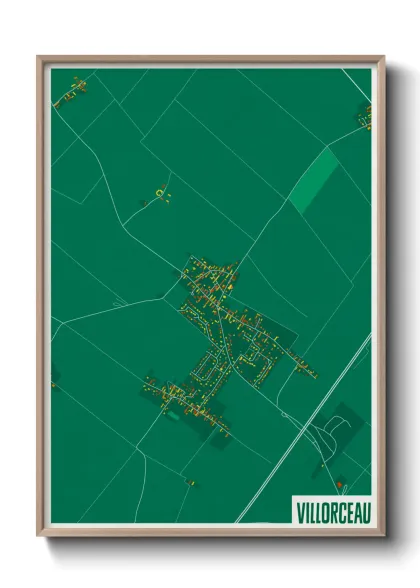 Une affiche de carte sur Villorceau