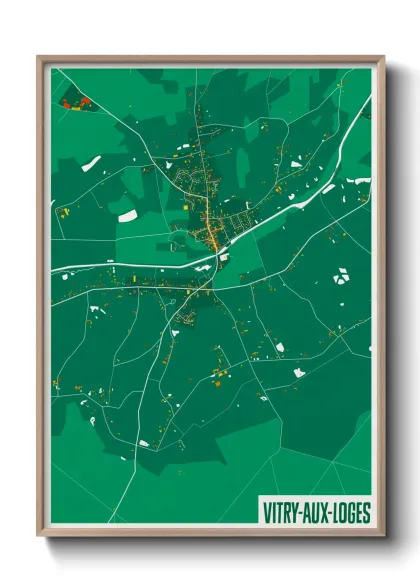 Une affiche de carte sur Vitry-aux-Loges