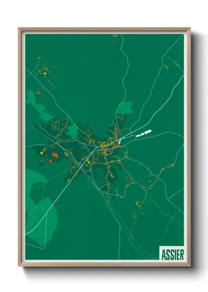 Une affiche de carte sur Assier