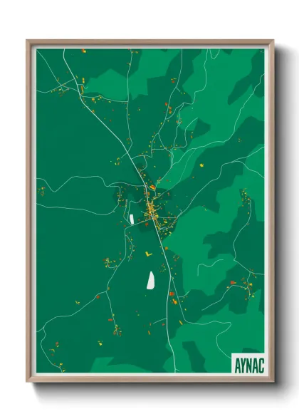 Une affiche de carte sur Aynac