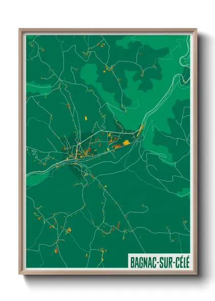 Une affiche de carte sur Bagnac-sur-Célé