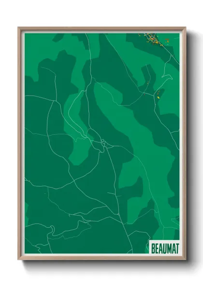 Une affiche de carte sur Beaumat