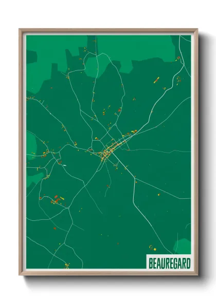 Une affiche de carte sur Beauregard