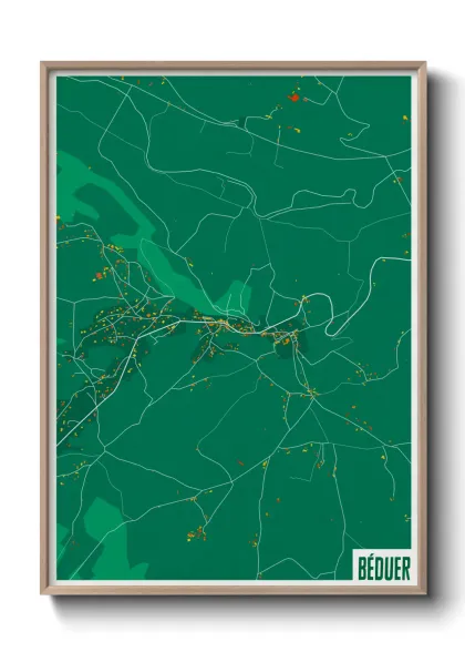 Une affiche de carte sur Béduer