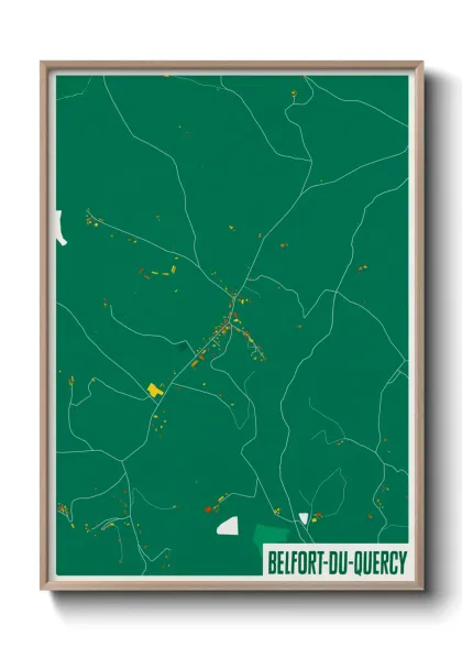 Une affiche de carte sur Belfort-du-Quercy