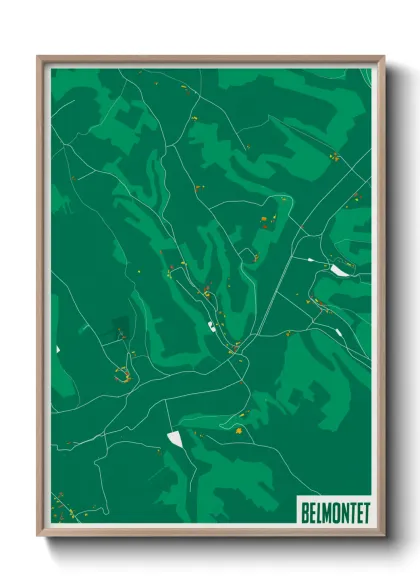 Une affiche de carte sur Belmontet
