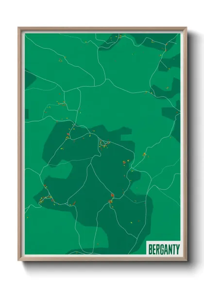 Une affiche de carte sur Berganty