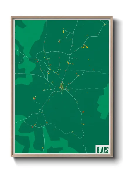 Une affiche de carte sur Blars