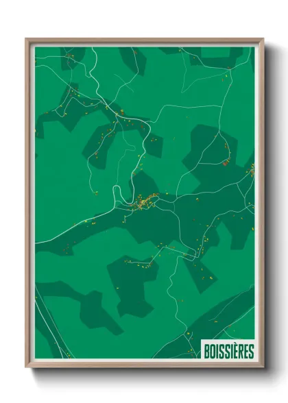 Une affiche de carte sur Boissières