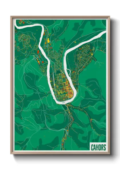 Une affiche de carte sur Cahors