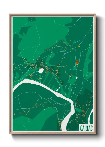 Une affiche de carte sur Caillac