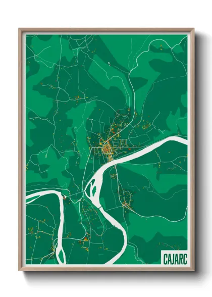 Une affiche de carte sur Cajarc