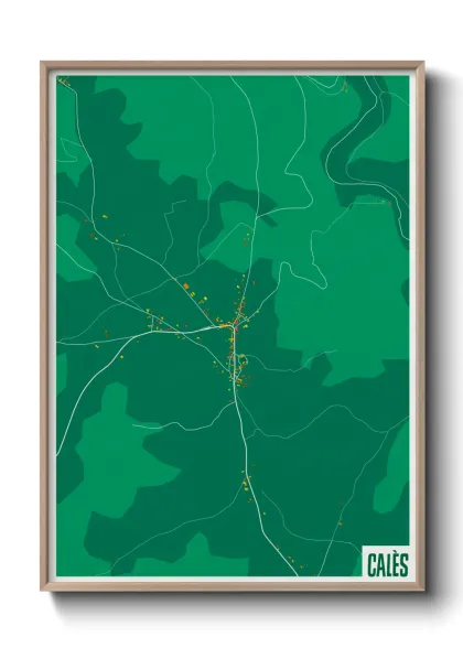 Une affiche de carte sur Calès