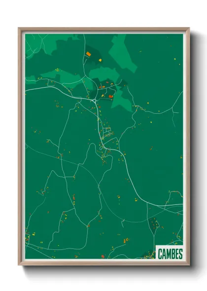 Une affiche de carte sur Cambes