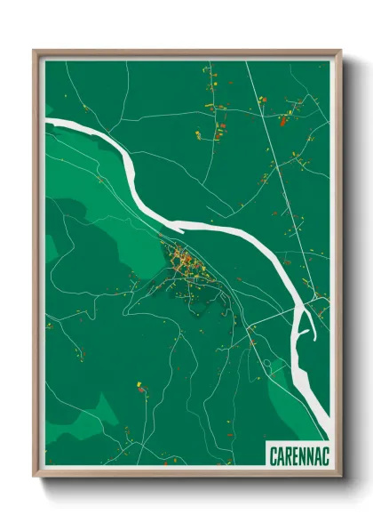Une affiche de carte sur Carennac