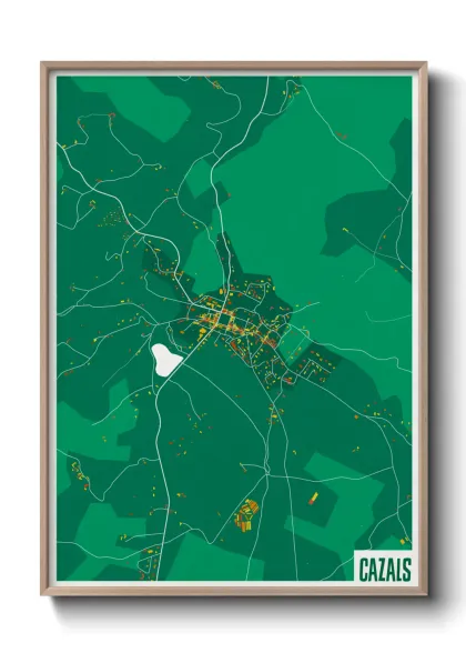 Une affiche de carte sur Cazals