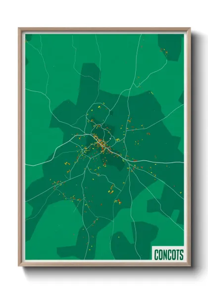 Une affiche de carte sur Concots