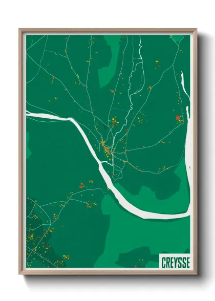 Une affiche de carte sur Creysse