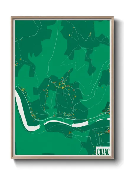 Une affiche de carte sur Cuzac