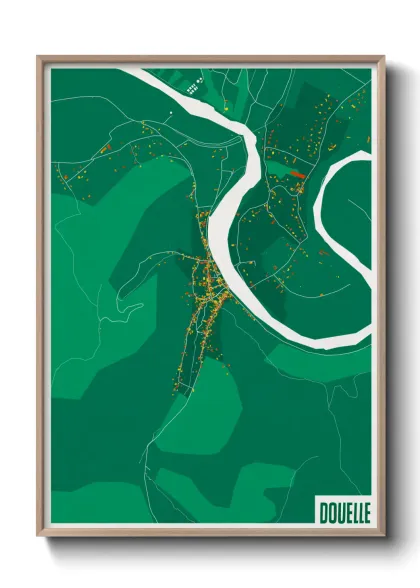 Une affiche de carte sur Douelle