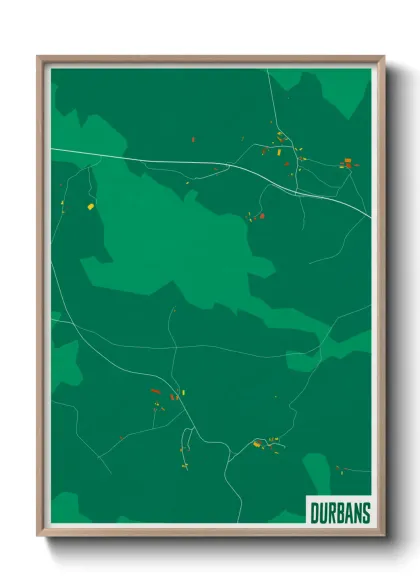 Une affiche de carte sur Durbans