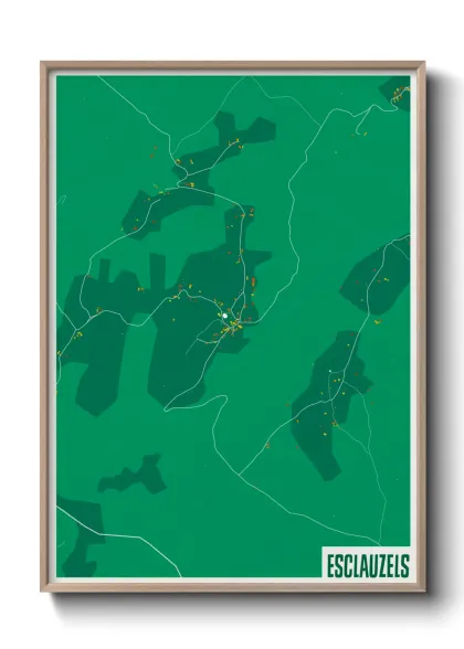 Une affiche de carte sur Esclauzels