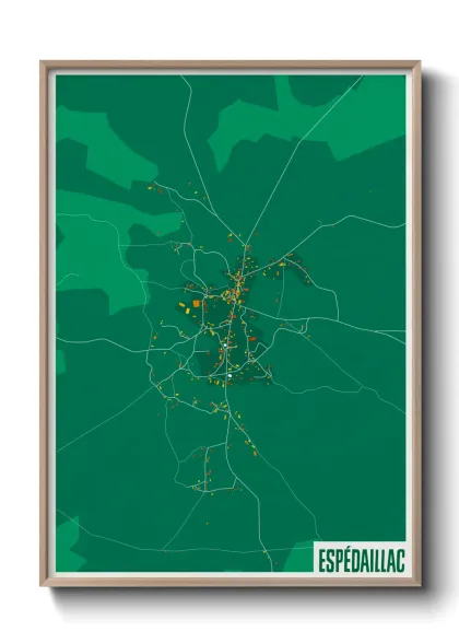Une affiche de carte sur Espédaillac