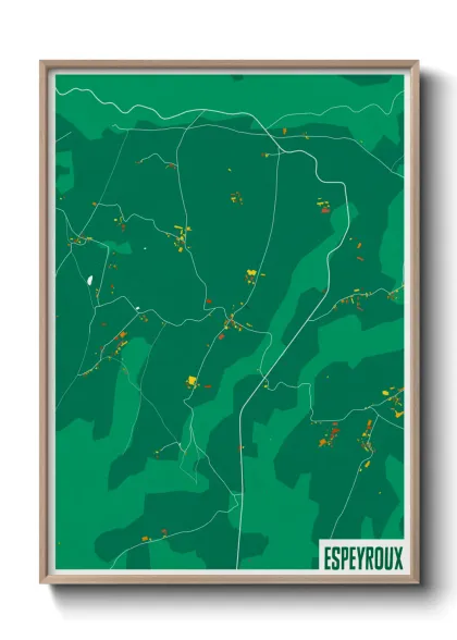 Une affiche de carte sur Espeyroux