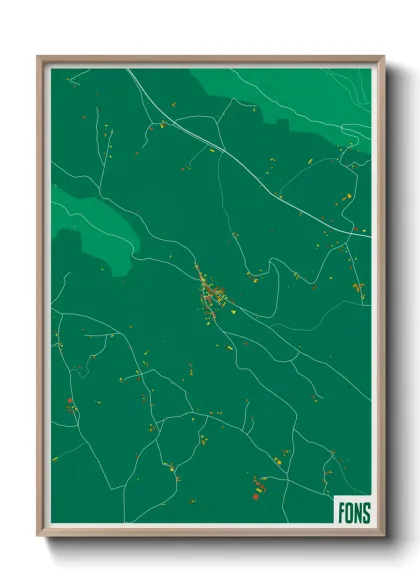 Une affiche de carte sur Fons