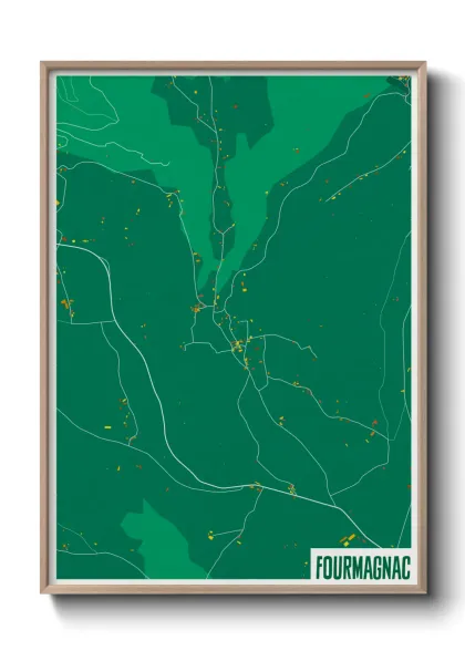 Une affiche de carte sur Fourmagnac