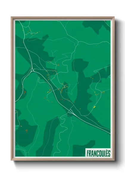Une affiche de carte sur Francoulès